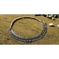 धरा ✽ Antique Finish White Metal ✽ Necklace { 35 }